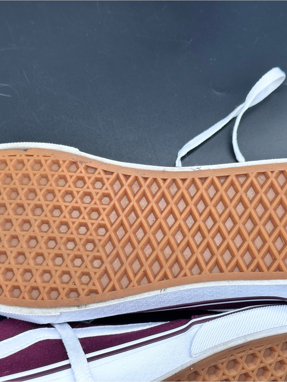 Size 10 Vans Ward Low Top Women’s Sneakers Burgundy Canvas White Stripe Shoes - Picture 11 of 14